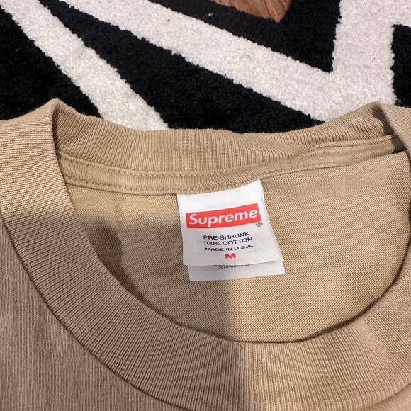 Supreme Box Logo Tee (FW23) Khaki – Size Medium – Used - Picture 4 of 6